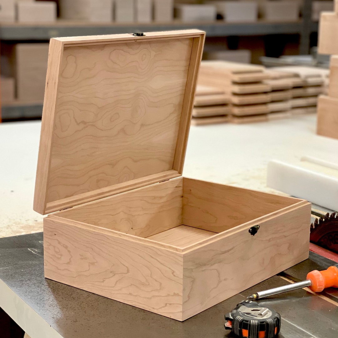 Caja decorativa de madera 3 en 1 con tapa con bisagras caja de