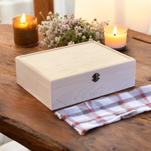 All Natural Wood Tea Box, Personalized Custom Engraved Tea Bag Organizer, Keepsake Storage Chest image 15