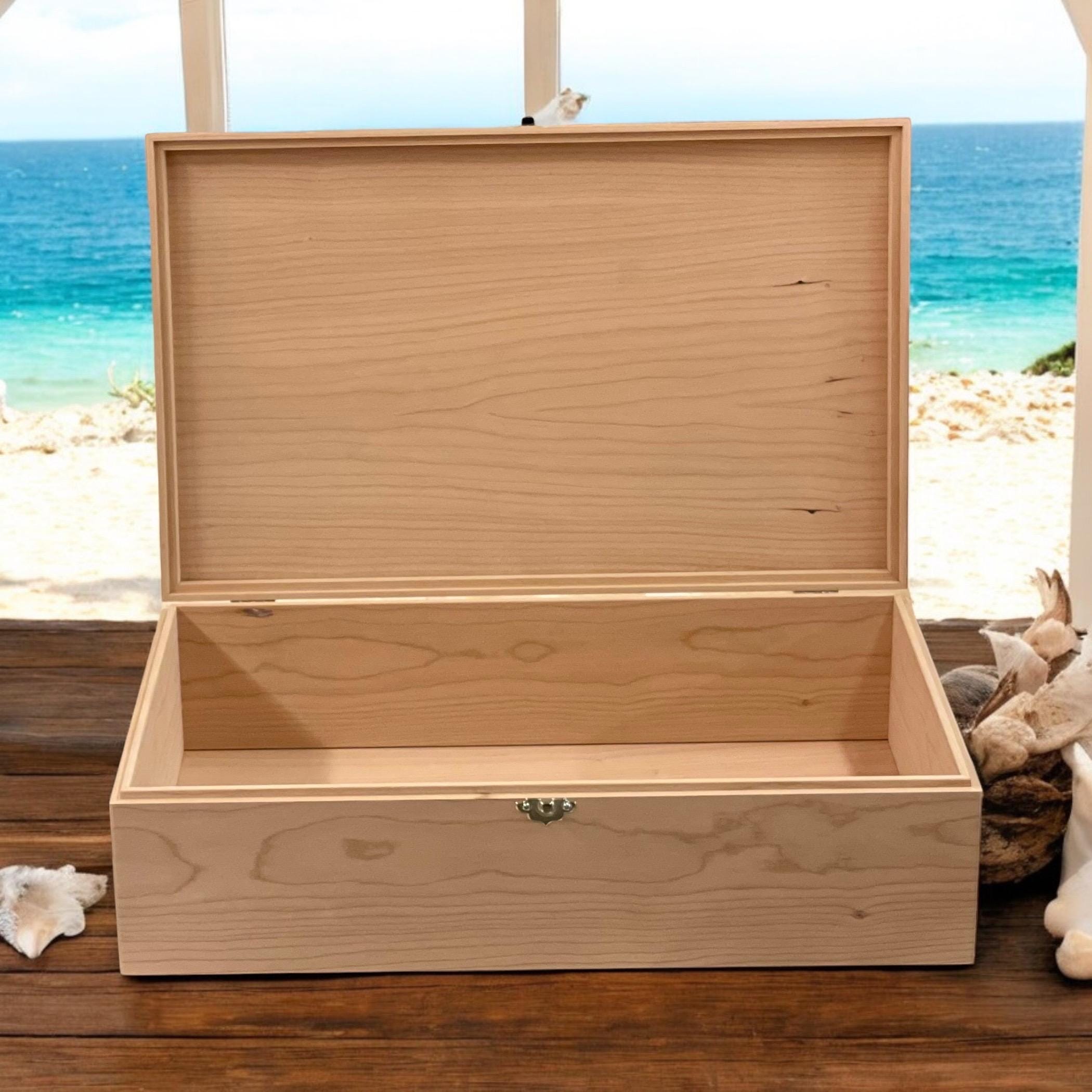 Extra Large Wood Memory Box With Hinged Lid: Custom Laser Engraved ...