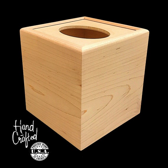Unfinished Wooden Tissue Box Cover For Kleenex Cubes