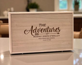 Custom High School Senior Memory Box, Personalized Graduation Gift