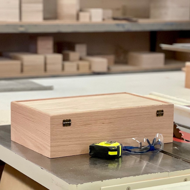 Extra Large Unfinished Wood Box With Lid giftsmemory Etsy