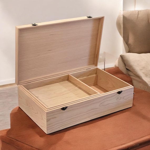 Mens Jewelry Box With Valet Tray Storage Extra Large Wood Box With