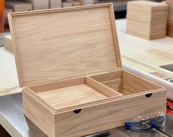 Handcrafted Extra Large Wood Box: Personalized Men's Dresser Valet