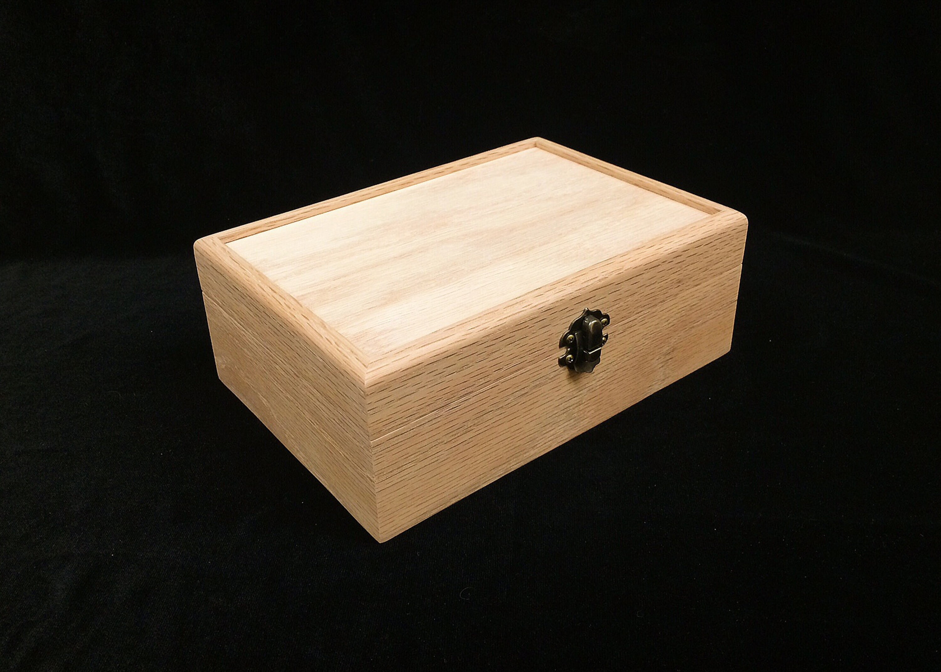 6 cajas grandes de madera sin terminar con tapa con bisagras y cierre  frontal, cajas de madera rectangulares sin pintar, cajas de madera para
