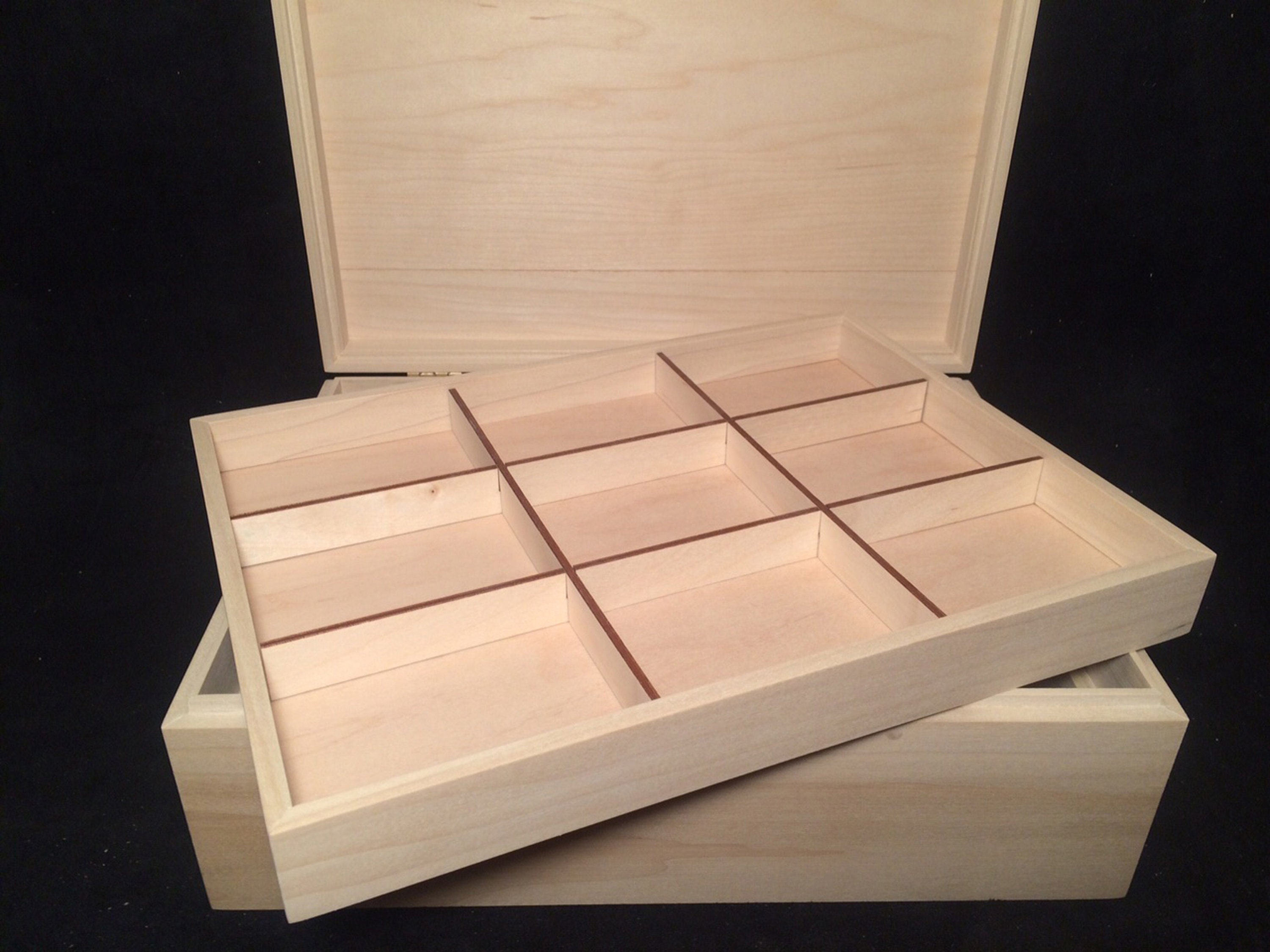 Wooden Jewelry Box with Tray12 x 9 x 4 1/4 Etsy