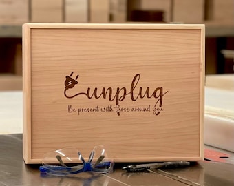 Handmade Wooden Unplug Box: Family Phone Lock-Up & Charging Station