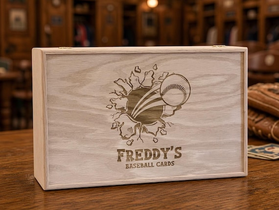 Extra Large 5-row Wood Trading Card Storage Box, 1875+ Capacity