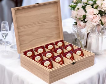Personalized Wood Tea Box: Handmade Tea Bag Storage Caddy