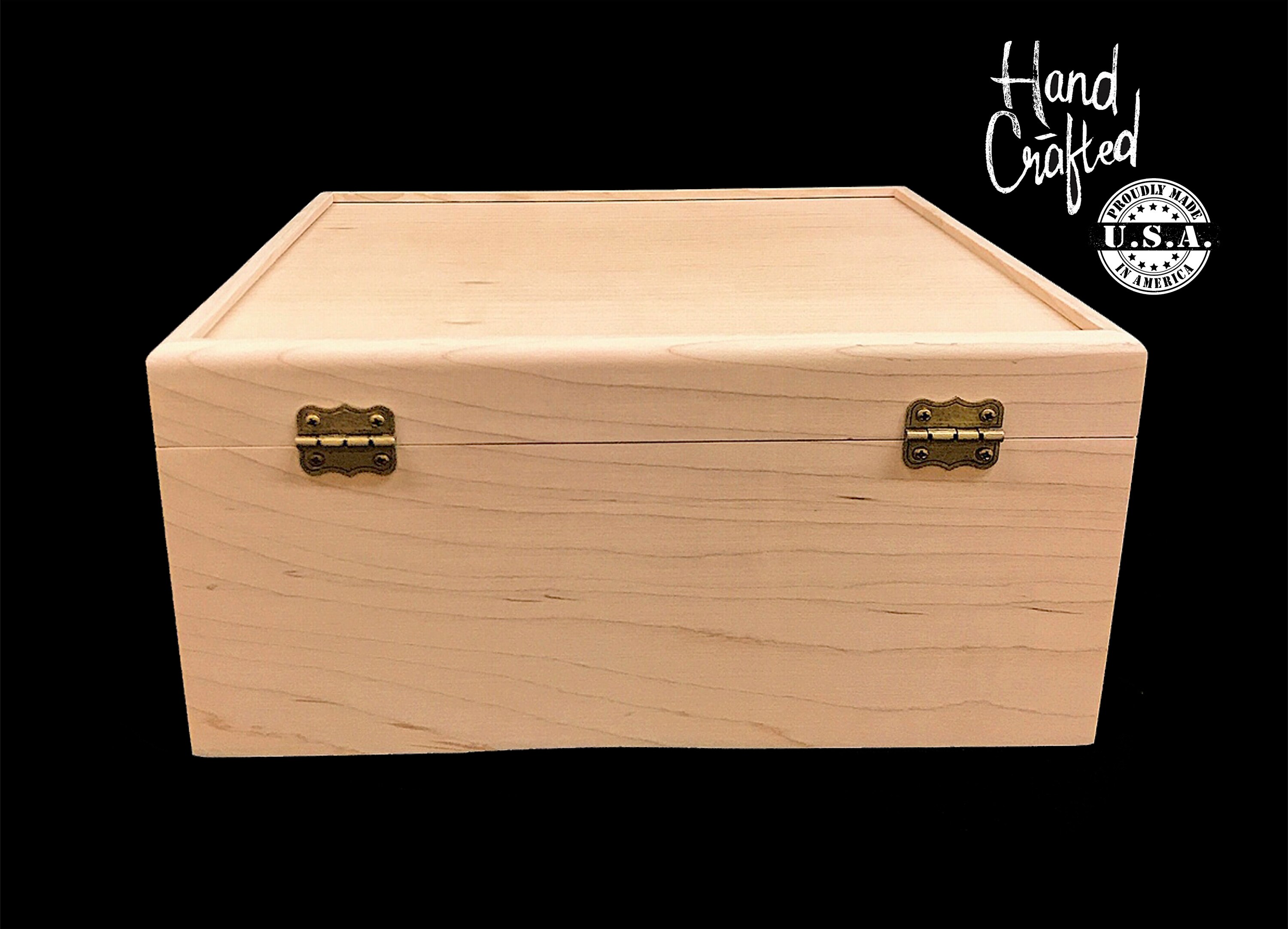 Unfinished Wooden Wine Box w/ Hinges & Lock- Holds 2 Bottles of  Wine-unfinished wood box-engravable wood box-personalized laser engraving