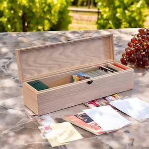 Scatola portaoggetti per carte collezionabili Scatola portaoggetti in legno per carte da collezione MTG Organizer per carte TCG Scatola portaoggetti per carte da baseball Scatola portaoggetti per carte da football Regalo per lui