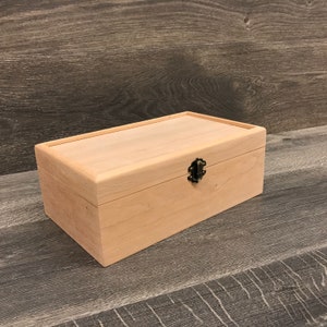 Unfinished Wood Box with Hinges & Tray-10 x 6 x 3 3/4-handmade gifts-memory boxes-engravable wood box-personalized boxes-small jewelry box image 2