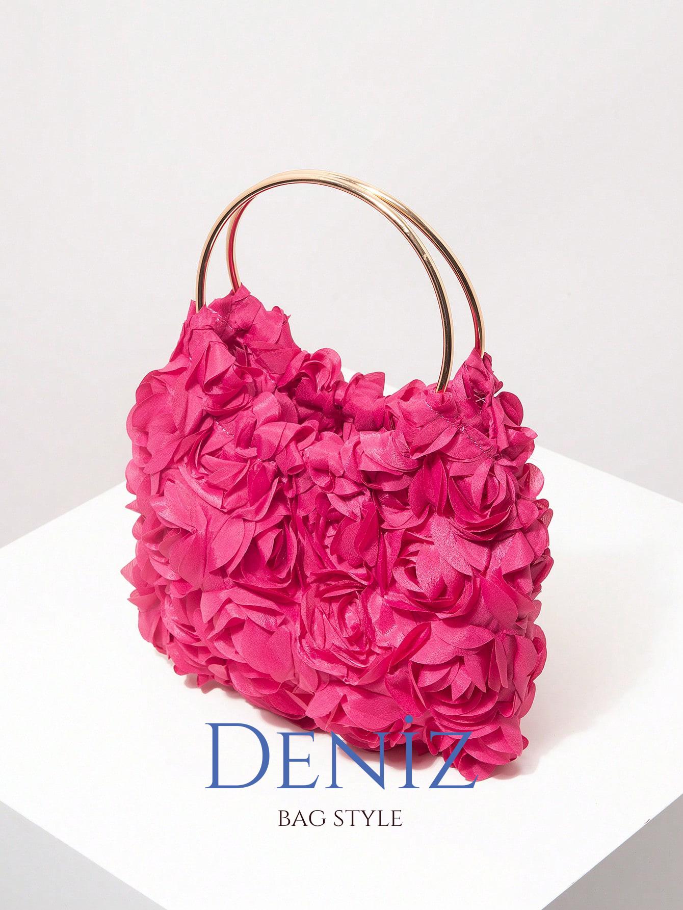 Pink Thread Handbag Rose Patterned Pink Handbag - Etsy