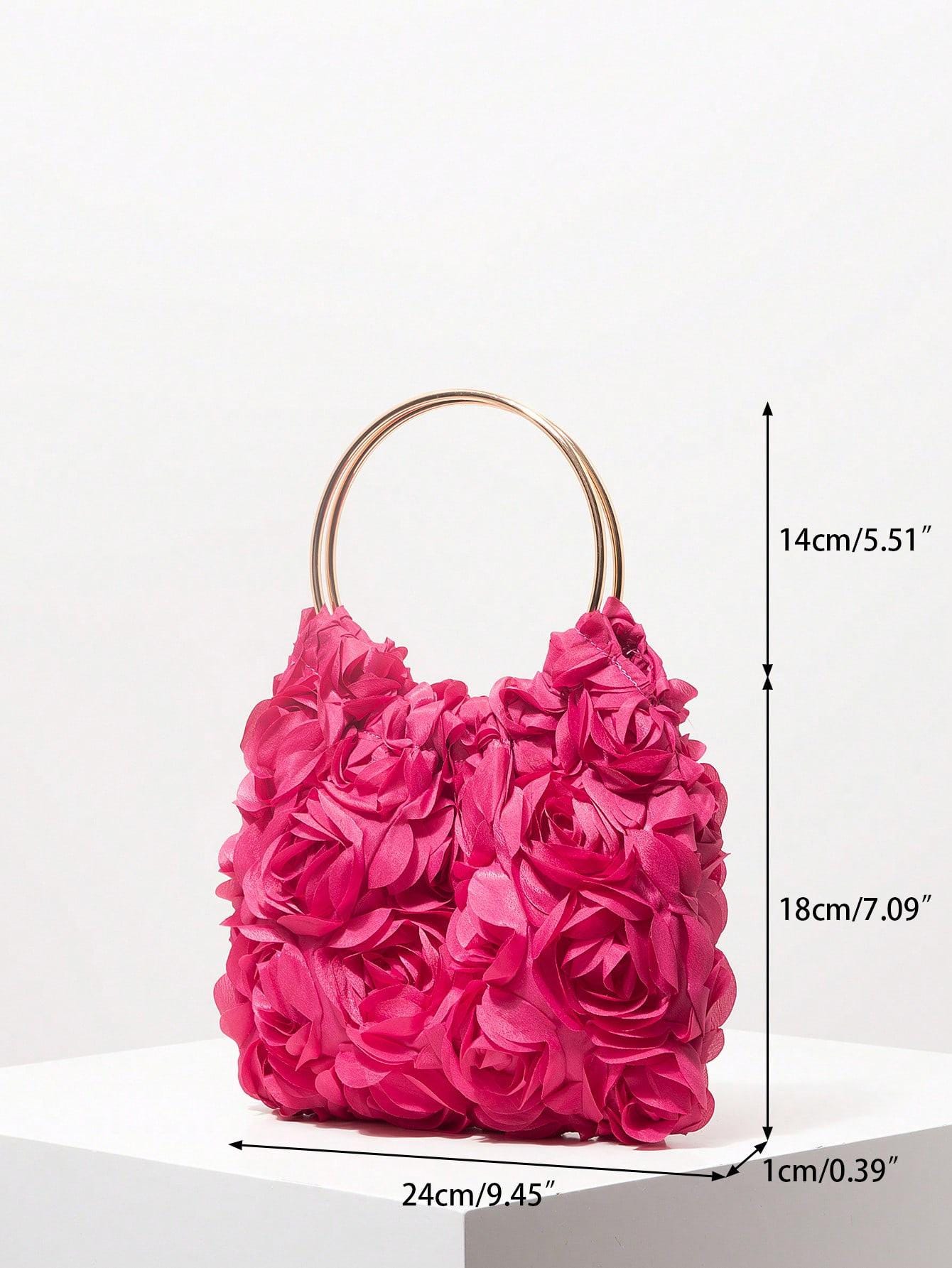 Rose Patterned Pink Handbag - Etsy