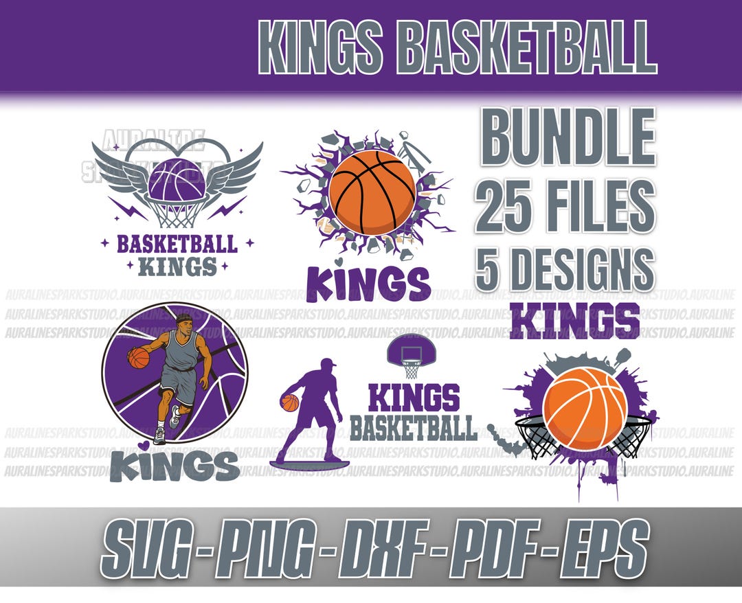 Kings SVG Bundle, Basketball Fan Designs (25 Files), Svg, Png, Dxf, Pdf ...