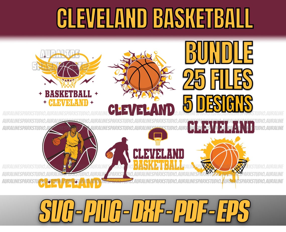 Cleveland Basketball SVG Bundle, City Fan Designs (25 Files), Svg, Png ...