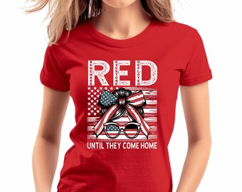 Camiseta "Recuerdo a todos los desplegados" / Apoyo militar / Camiseta roja del viernes / Ropa patriótica / Apoya a nuestras tropas