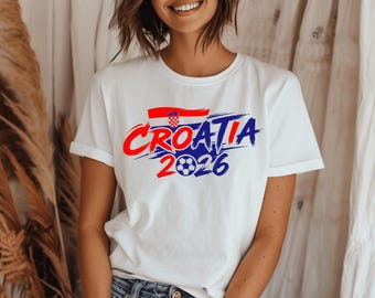 Croatia Football T-Shirt 2026, Croatia Soccer Fan Gift, Croatian Flag Jersey Style Tee, Vatreni Soccer Shirt, Croatia 2026 Men Women Kids