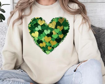 Green Heart Shirt, Hand Painted Style Love T-Shirt, Minimal Boho Valentine Shirt, Nature Lover Gift, Aesthetic Unisex Tee