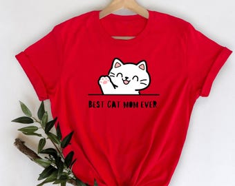 Camiseta "El mejor papá felino", personalizada, regalo para papá felino, para el Día del Padre.