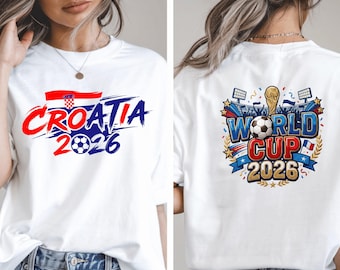 Croatia Football T-Shirt 2026, Croatia Soccer Fan Gift, Croatian Flag Jersey Style Tee, Vatreni Soccer Shirt, Croatia 2026 Men Women Kids