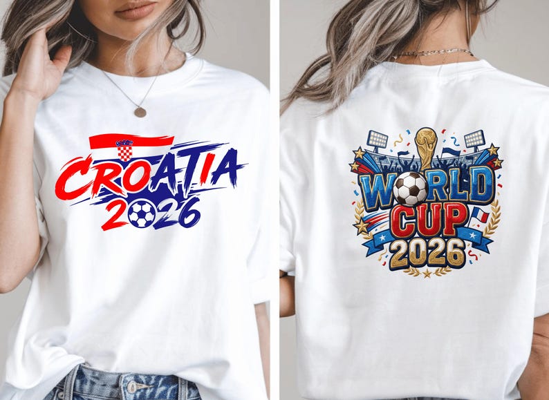 Croatia Football T-Shirt 2026, Croatia Soccer Fan Gift, Croatian Flag Jersey Style Tee, Vatreni Soccer Shirt, Croatia 2026 Men Women Kids image 1