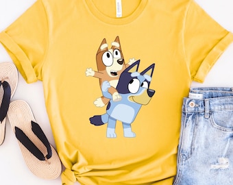 Blue dog Toddler Shirt, Blue dog TShirt for Girls, Cute Cartoon Kids Tee, Blue dog Birthday Shirt, Preschool Blue dog Outfit,kids blue