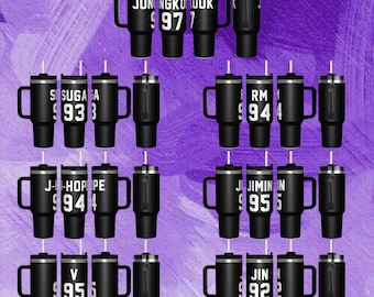 Custom BTS 40oz Stainless Tumbler, BTS Concert Gift For Fans Bangtan Travel Mug Army Gift Personalized Kpop Fan Cup With Handle