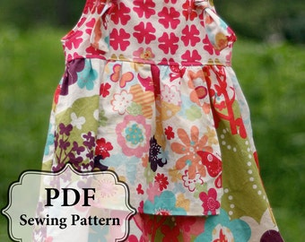 PDF Apron Knot Dress Sewing Pattern Sizes 3 m - Girls 8 INSTANT DOWNLOAD