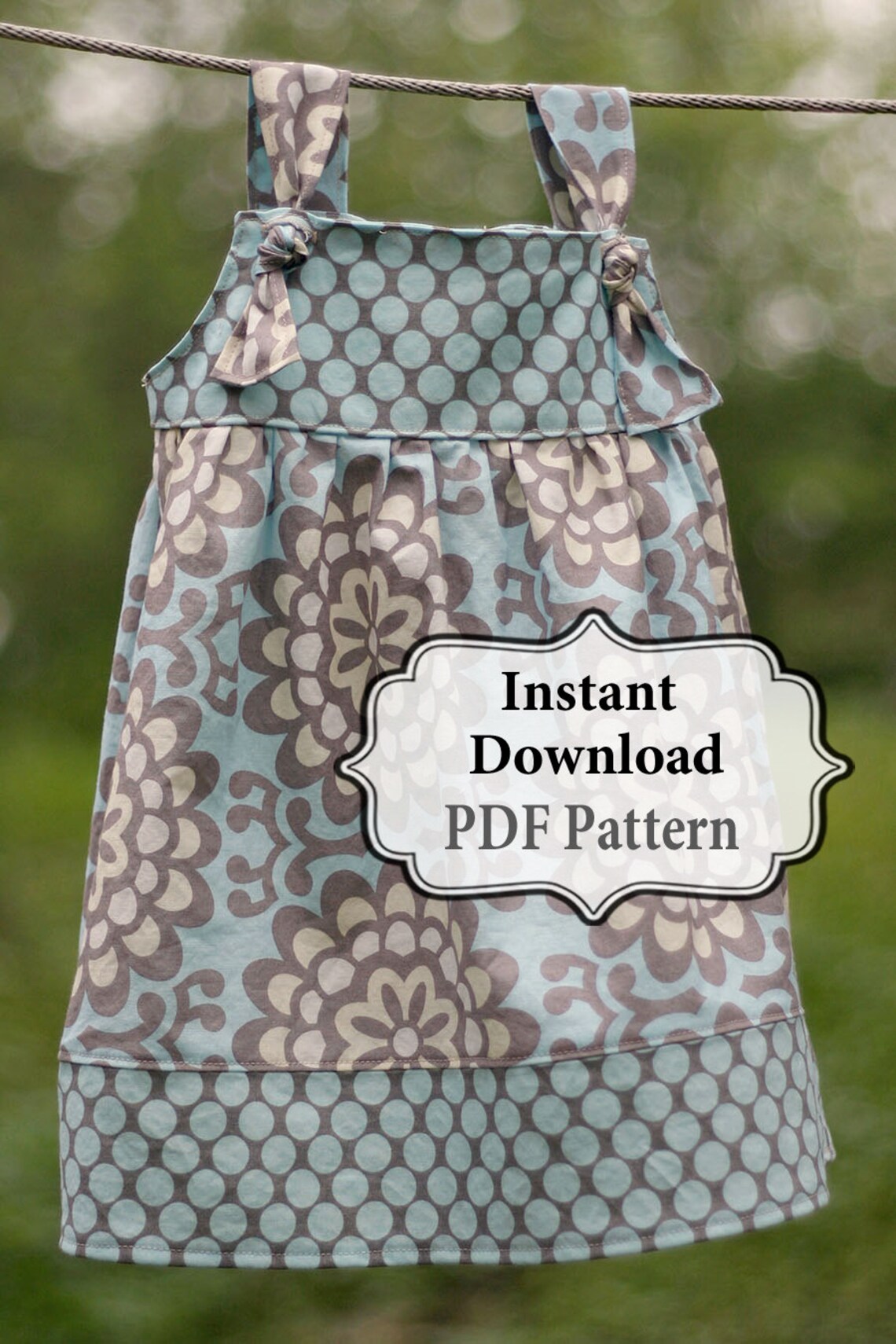 Apron Knot Dress Sewing PDF Pattern Sizes 3m Girls 8 INSTANT Etsy