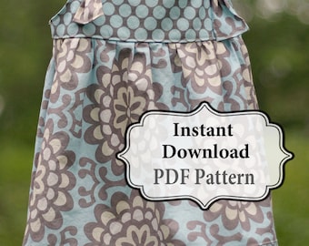 Apron Knot Dress Sewing PDF Pattern Sizes 3m - Girls 8 INSTANT DOWNLOAD