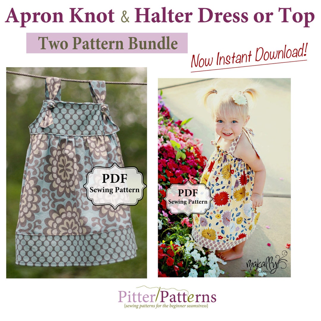 Apron Knot Dress and Easy Halter Dress/top PDF Two Pattern - Etsy