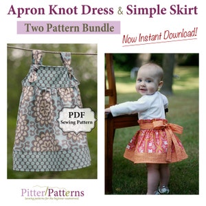 Apron Knot Dress and Simple Skirt PDF Two Pattern Bundle