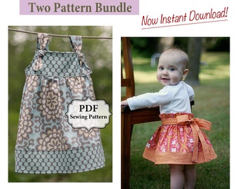 Apron Knot Dress and Simple Skirt PDF Two Pattern Bundle