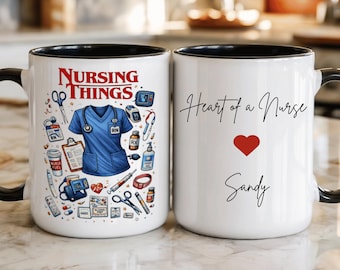 Taza personalizada para enfermeras, regalo personalizado para enfermeras, taza de café divertida para enfermeras, regalo de agradecimiento para enfermeras registradas, regalo para trabajadores de hospitales, taza personalizada para enfermeras