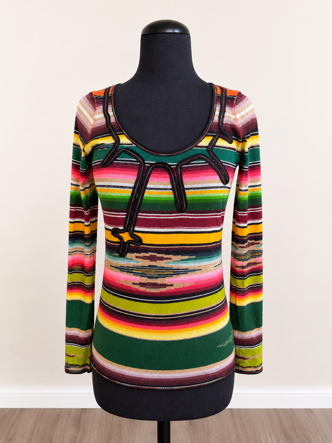 Jean Paul Gaultier Soleil Top - Fuzzi Stretch, Mesh, Longsleeved