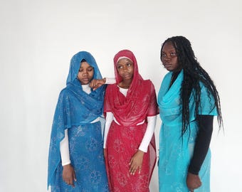 Chiffon Stone Sudanese Toub, East African Lafaya, Lightweight Womenswear (44 inches)