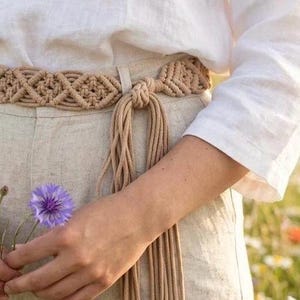Green Macrame Belt - Etsy display picture 1