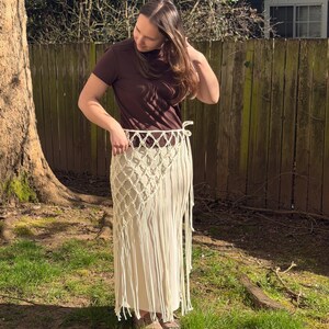Macrame Fringe Cover up Skirt - Etsy display picture 1