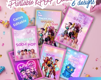 K Utskrivbara Kortpaket Canva Redigerbar, Pop Personligt Presentkortpaket Canva Redigerbar Mall, k DIY Godiskort 6 designer
