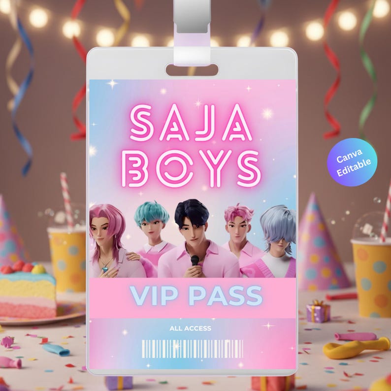 4 K VIP Pass Design Bundle Template,canva Editable ID Badge Template ...