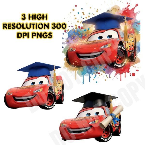 Graduation Lightning Mcqueen - Etsy