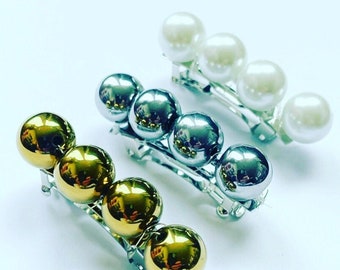 Mini Pearl Bauble Hair Barrette, for Bridal, weddings, parties, evening, special occasions