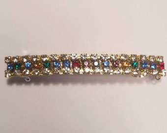 Multi-Color Swarovski Crystal Chain French Barrette, weddings, parties, evening, cocktail, special occasions