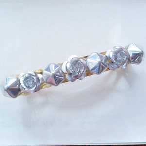 Silber-Hexagon Metall Blume französische Barrette, für Partys, besondere Anlässe