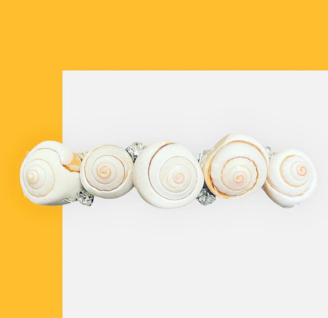 Shell Barrettes Crystal Spiral Shell Barrette, for Weddings, Parties, Special Occasions ...