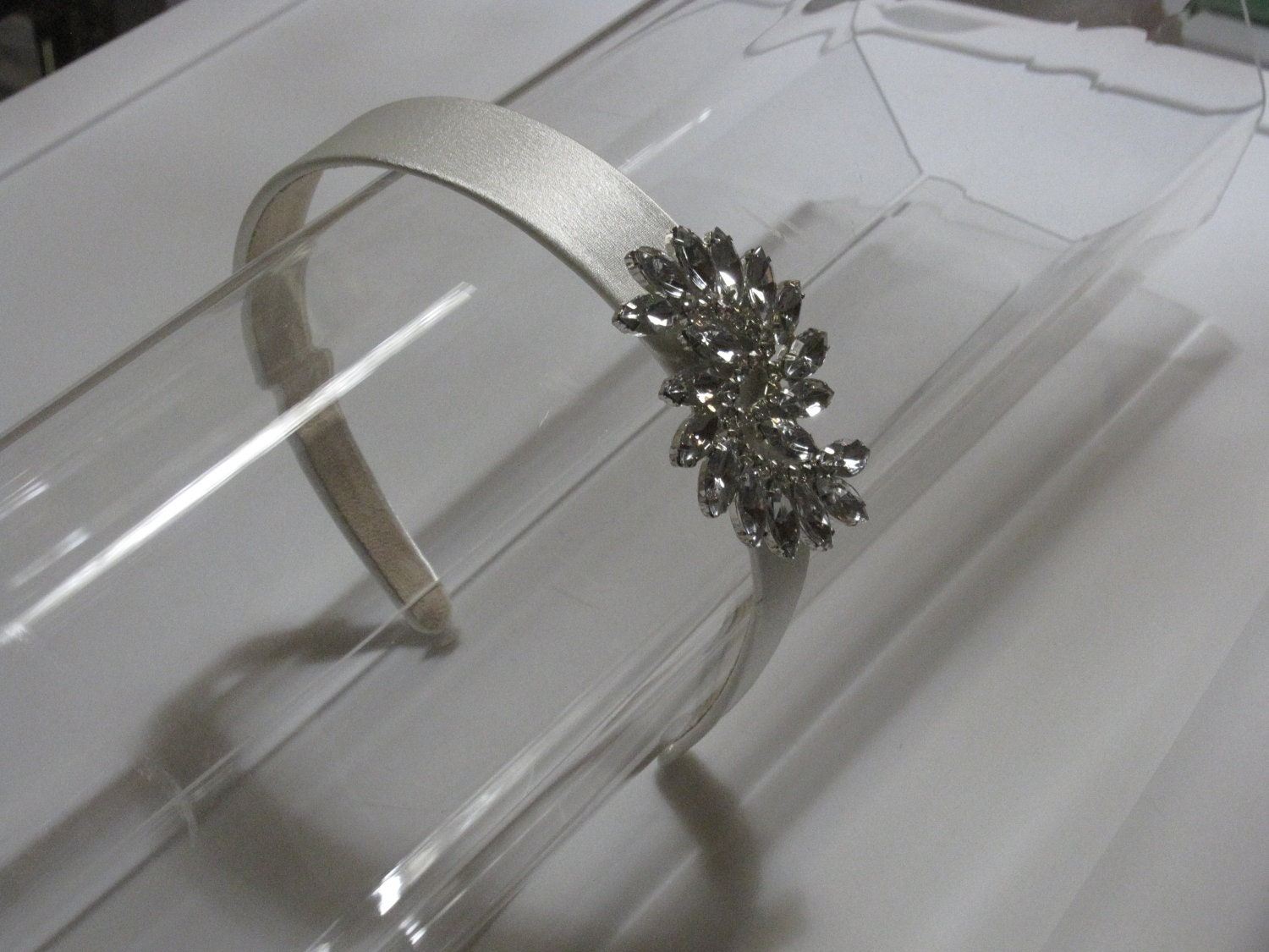Ivory with Rainbow Crystals Headband main image 1
