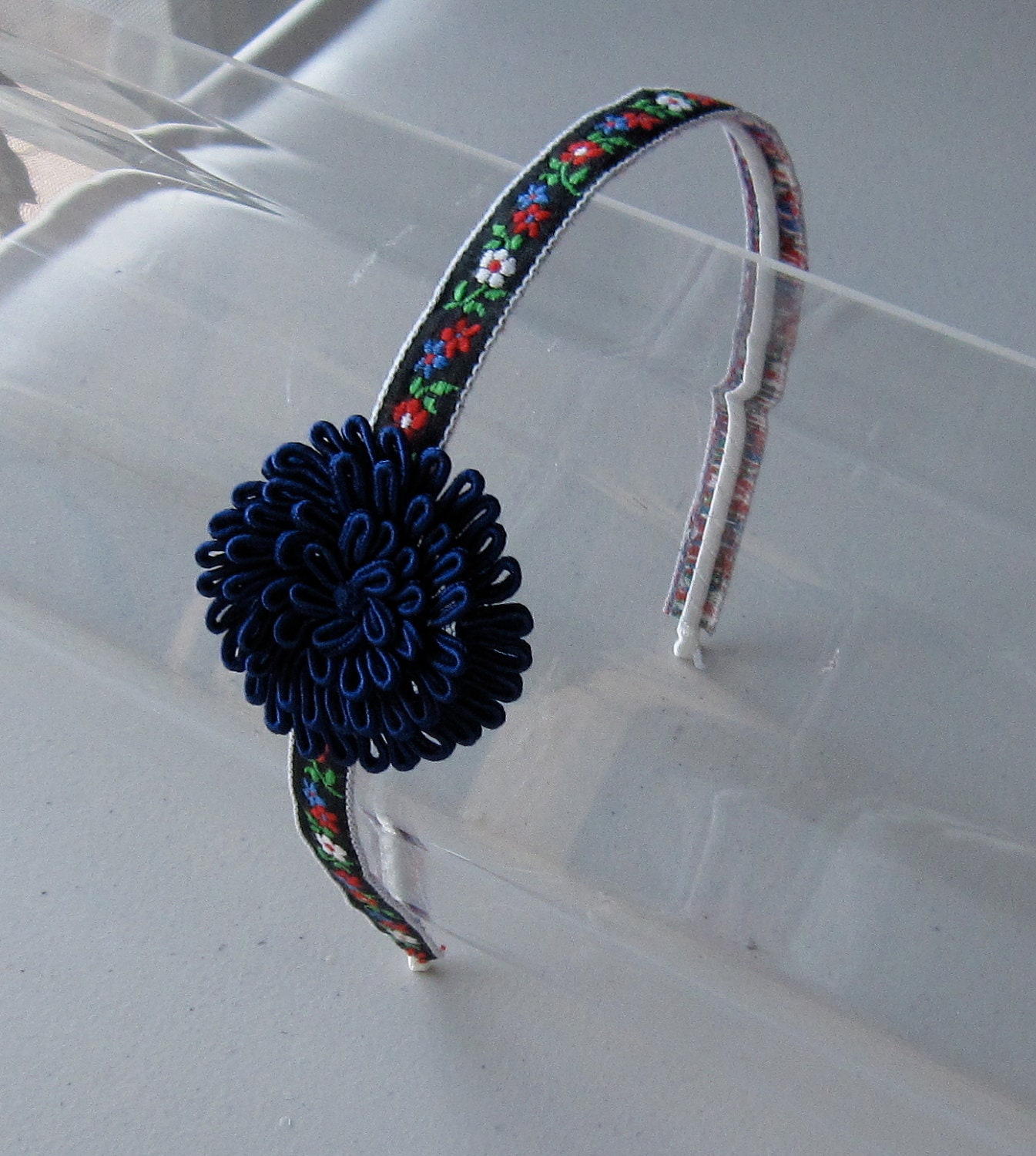 Colorful Flower Ribbon Royal Blue Flower Headband, for Parties, Fun ...