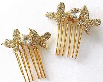 Swarovski Crystal Butterflies Comb, for Bridal, weddings, parties, evening, cocktail, special occasions