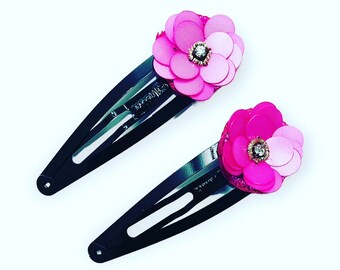 Sequin Flower Snap Clip Set, for weddings, parties, evening, special occasions